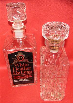 Glass Whiskey Decanters x 2
