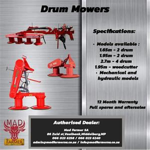 New Celmak Drum Mowers in stock