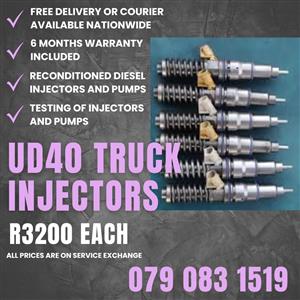 UD40 TRUCK INJECTORS FOR SALE WITH WARRANTY INCLUDED 