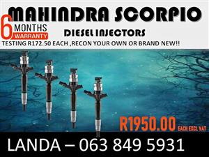 MAHINDRA SCORPIO DIESEL INJECTORS FOR SALE OR RECON YOUR ORIGINAL INJECTORS