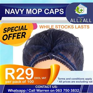 Quality Navy Mop Caps on Major Special