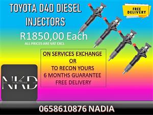 TOYOTA D4D COMMON RAIL DIESEL INJECTORS FOR SALE
