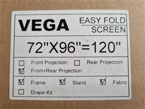 1x VEGA 8X6 FAST FOLD PROJECTOR SCREEN (never been used) 