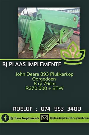 John deere 893 Plukkerkop 8ry 76