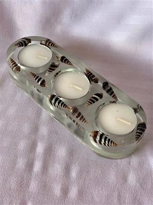 Handmade resin candle holders