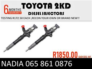 TOYOTA 2KD DIESEL INJECTORS FOR SALE OR RECON SAME DAY