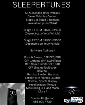 Mercedes Benz Custom Stage 1 & Stage 2 Remaps Available!