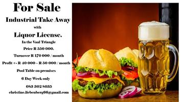 Industrial Take Away with Liquor license for sale in the Vaal Triangle