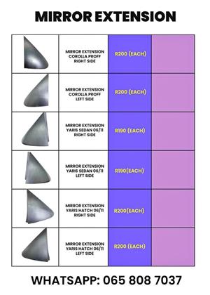 BRAND NEW MIRROR EXTENSIONS.