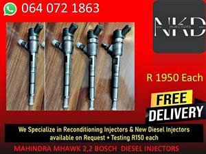 DIESEL INJECTORS FOR MAHINDRA MHAWK 2,2 BOSCH DIESEL INJECTORS FOR SALE