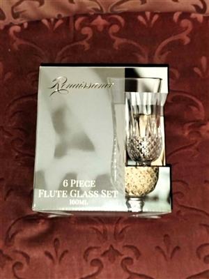 6 piece flute glass set