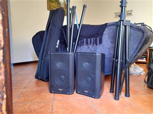 QSC K Speakers, with stands