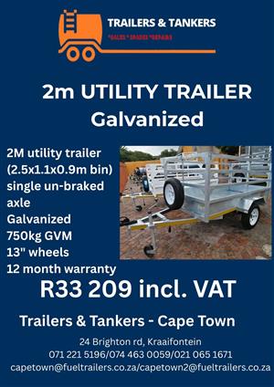2m Galvanized Utility Trailer