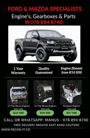 Ford and Mazda Specialists reconditioned Engines Gearboxes and Parts 