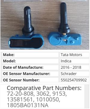 Tata Indica TPMS tyre pressure monitor sensors and valves 