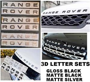RANGE ROVER 3D bonnet boot letter sets badges