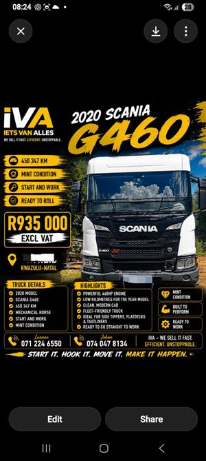 2020 Scania G460 Horse truck for sale