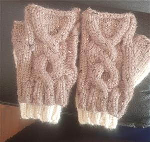 Hand knitted fingerless gloves for sale 