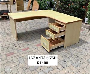 OFFICE LSHAPE DESK WITH DRAWERS