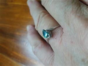 Beautiful  bluish green diamond ring 