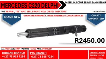 Mercedes C220 Delphi Diesel Injectors 