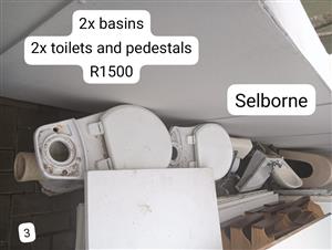 2x basins, 2x toilets