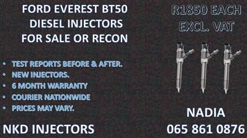 DIESEL INJECTORS FOR SALE FOR FORD EVEREST BT5O - 6 MONTHS WARRANTY