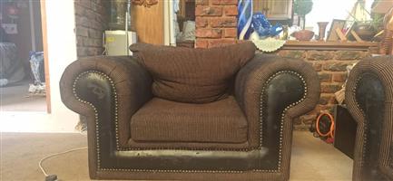3-Piece Brown Lounge Suite (1, 2, & 3 Seater)