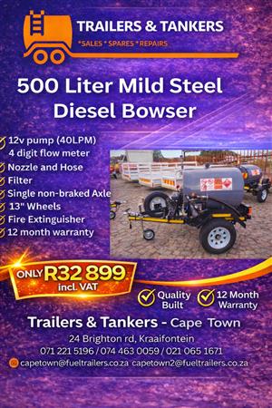 500 Liter Mild Steel Diesel bowser