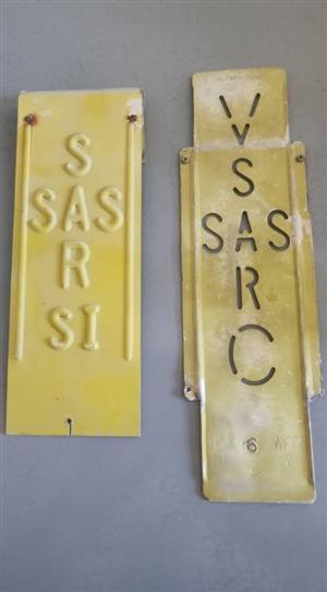 Vintage Aluminium SA Railway signs