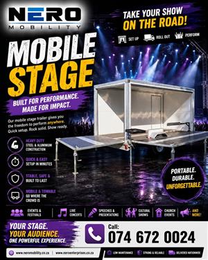 NERO Mobility Mobile Stage built for fast setup