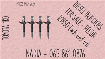 TOYOTA 1KD BEST QUALITY RECONDITIONED DIESEL INJECTORS FOR SALE