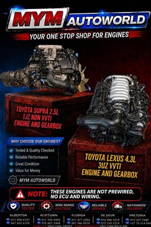 Good quality used imported low mileage engines and gearboxes from overseas.