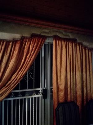 lined curtains and pelmets