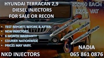 HYUNDAI TERRACAN 2,9 DIESEL INJECTORS FOR SALE -REBUILT AND TESTED