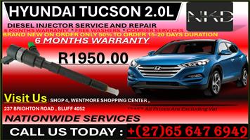 HYUNDAI TUCSON 2L DIESEL INJECTORS