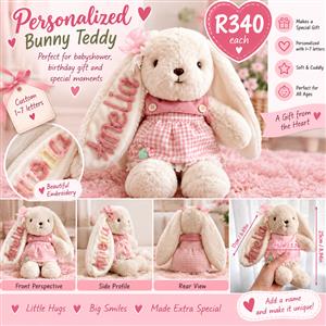 Personalized Bunny Teddy 🐰💗 