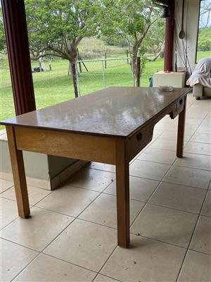 Large solid wood desk, table