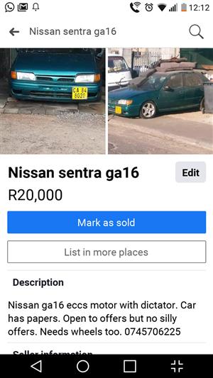 nissan sentra for sale under r20000