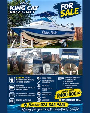King Cat 180 Z craft Boat for sale