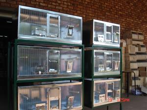  BIRD BREEDING CAGES  WITH  MESH. Unlimited options t of water and food  bowls.
