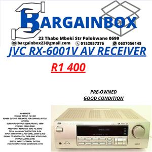 JVC RX-6001V AV RECEIVER NO REMOTE