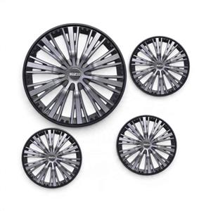 Sparto 14″ Satin Grey & Black Wheel Hub Caps (set of 4)