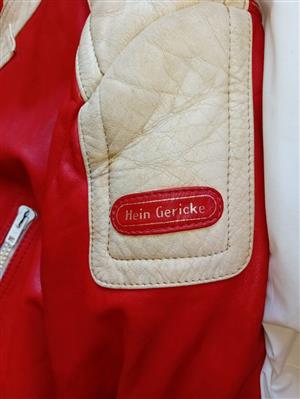Original Hein Gereke Red and White Leather Jacket Size 58