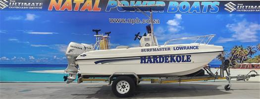 SURFMASTER 480 ON TRAILER 2 X 50 HP HONDA 4 STROKES 