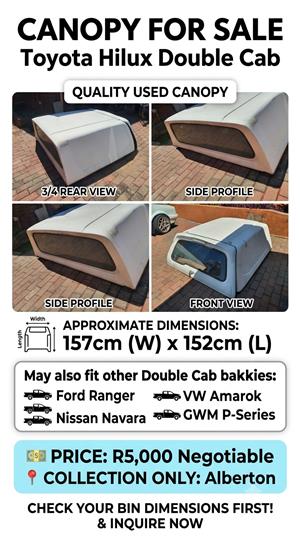 CANOPY FOR SALE Toyota Hilux Double Cab