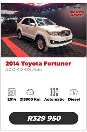 2014 TOYOTA FORTUNER 3.0D-4D 4X4 AUTO