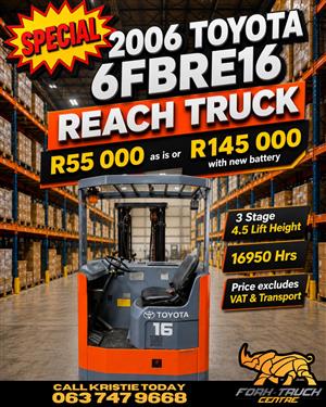 Toyota 6FBRE16 Reach Truck