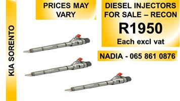 KIA SORENTO DIESEL INJECTORS FOR SALE OR TO RECON