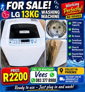 Big washing machine LG 13KG   working perfectly no issues